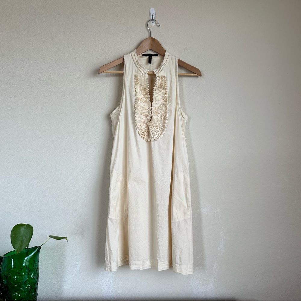 BCBG Max Azria Cream Layered Ruffled Dress